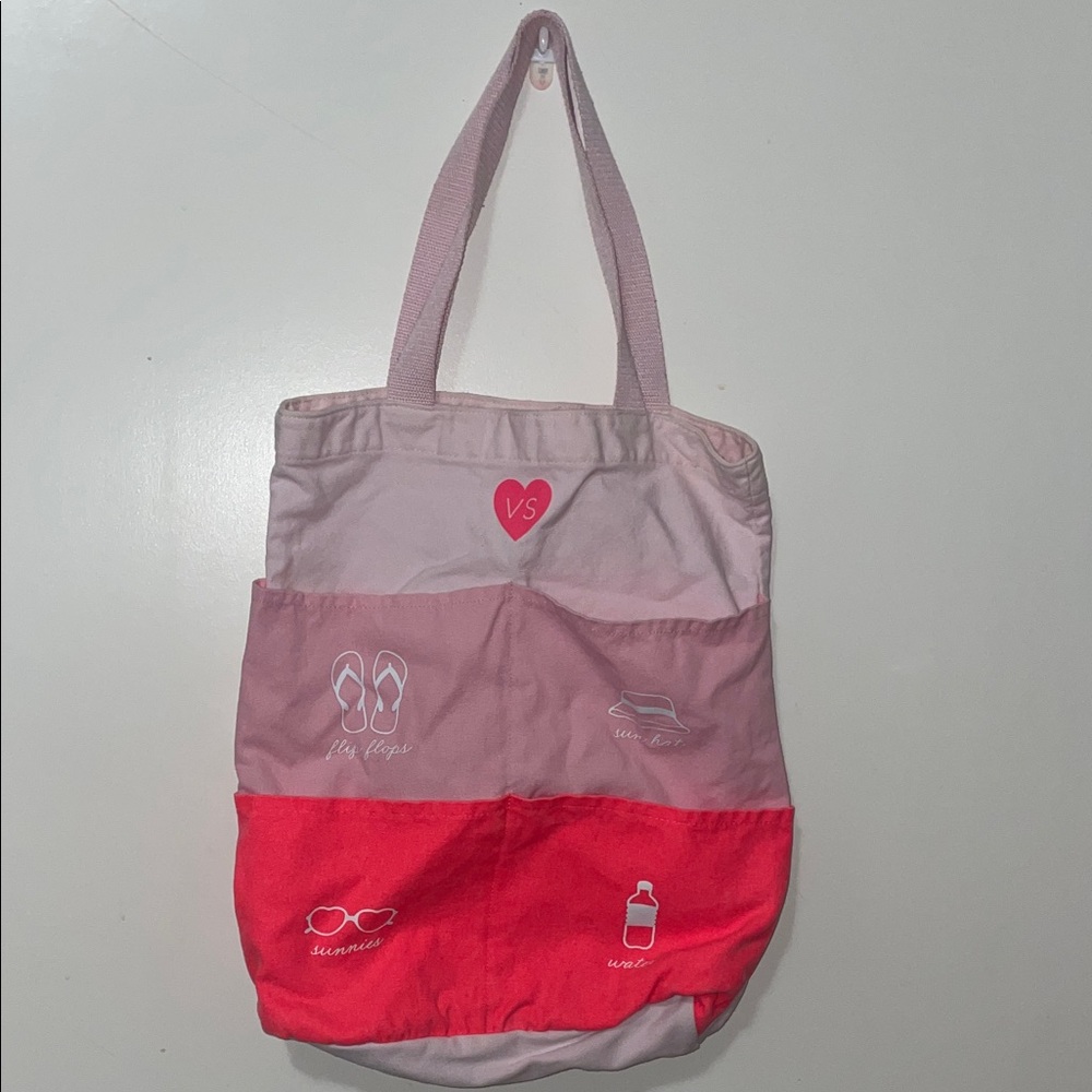 Victoria's Secret Pink and Red Colorblock Tote